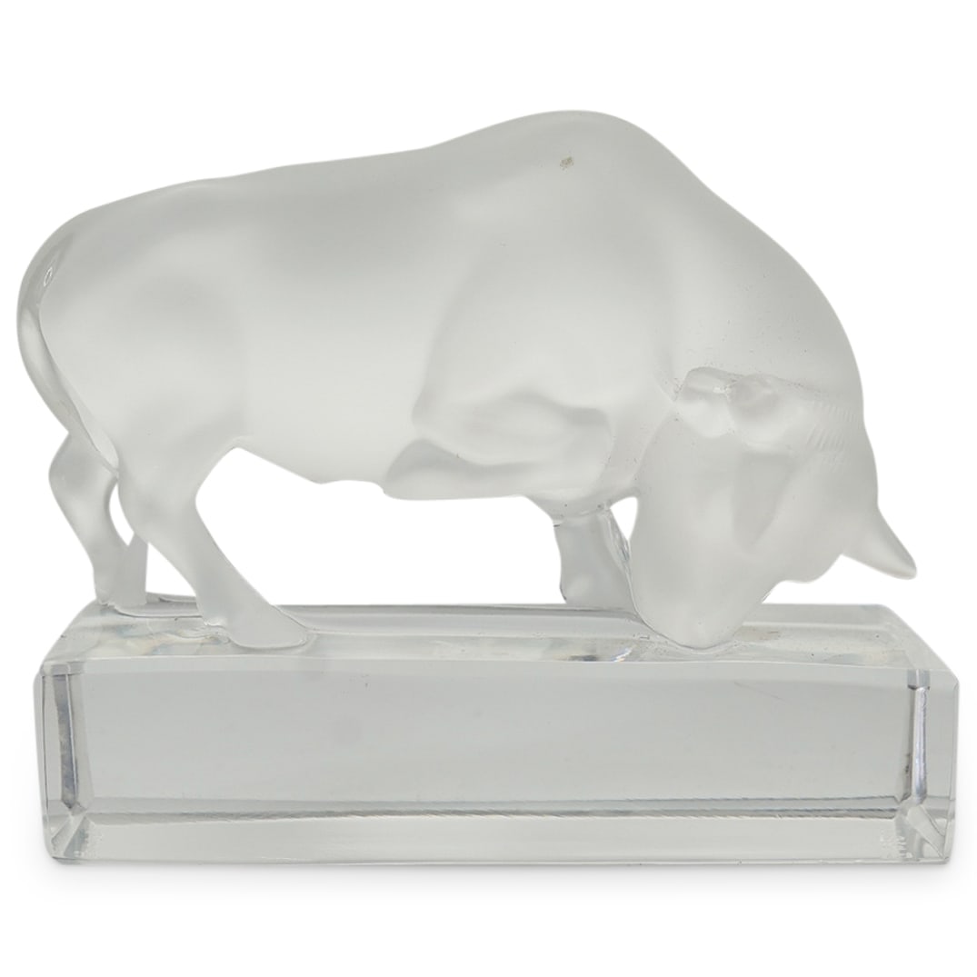 Lalique Crystal Bull Paperweight (1 of 5)