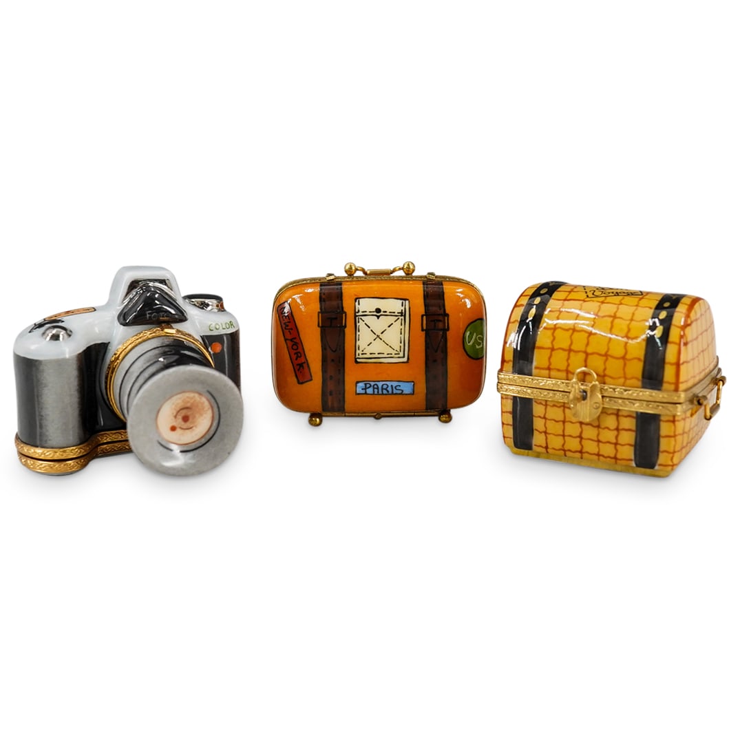 (3 Pc) Limoges Peint Mein Porcelain Pill Boxes (1 of 15)