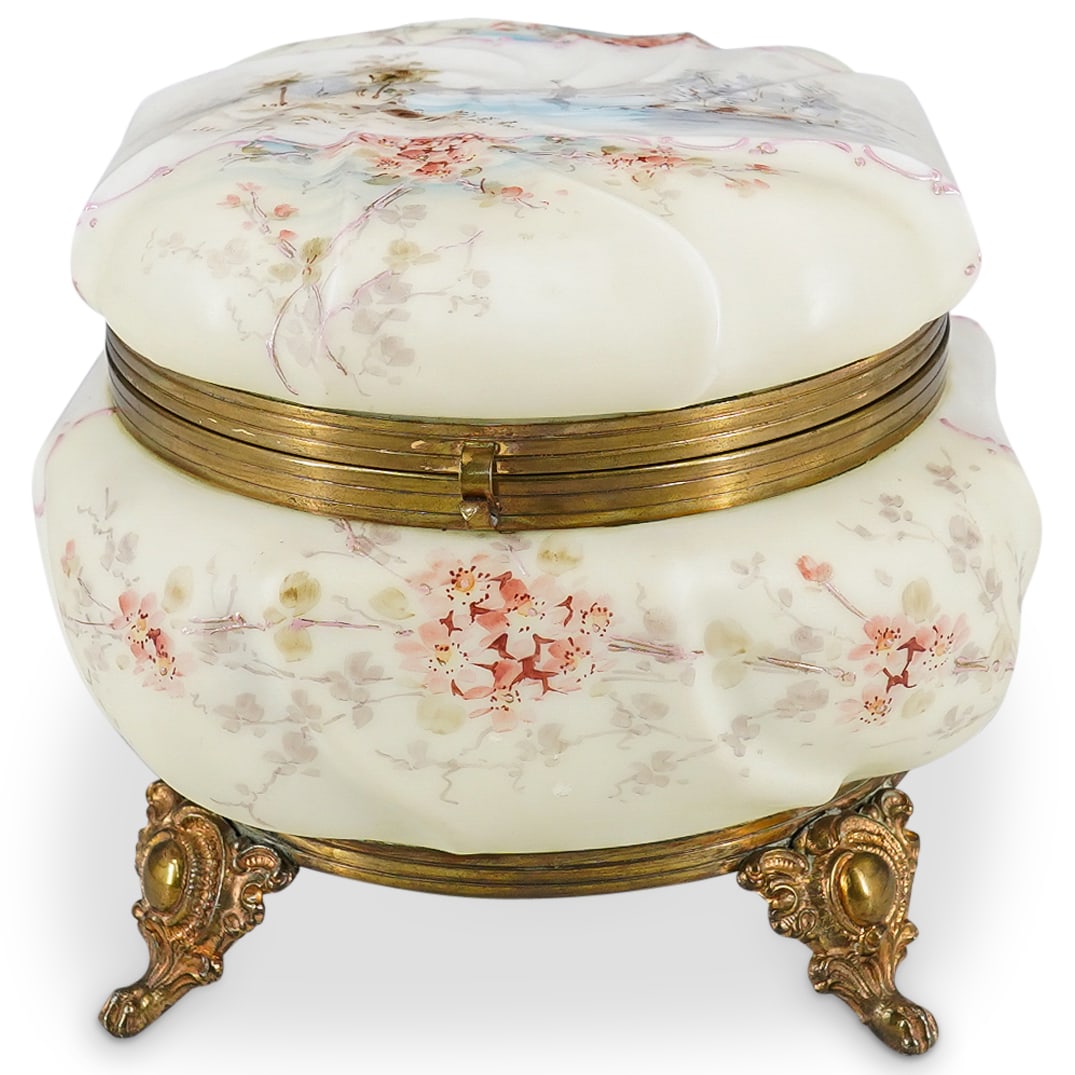 Antique Wave Crest Glass Dresser Box (1 of 7)