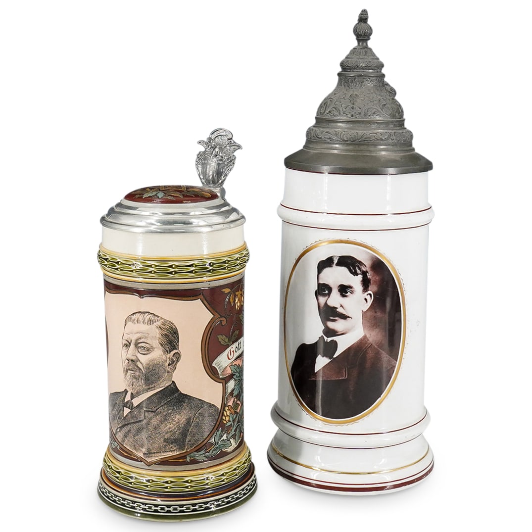 (2 Pc) German Ceramic Steins (1 of 13)