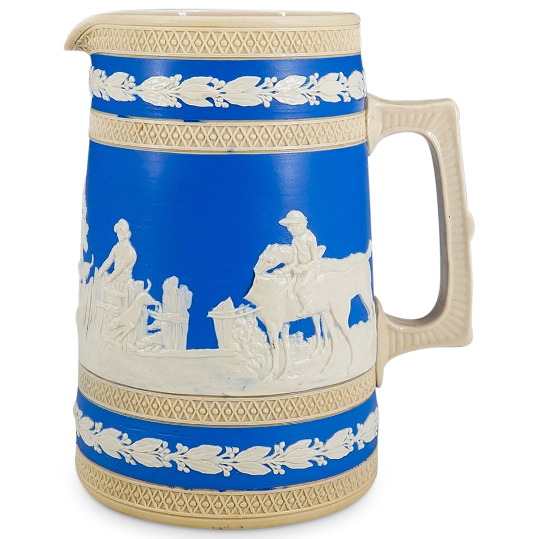 Copeland Jasperware Fox Hunt Pitcher (1 of 6)