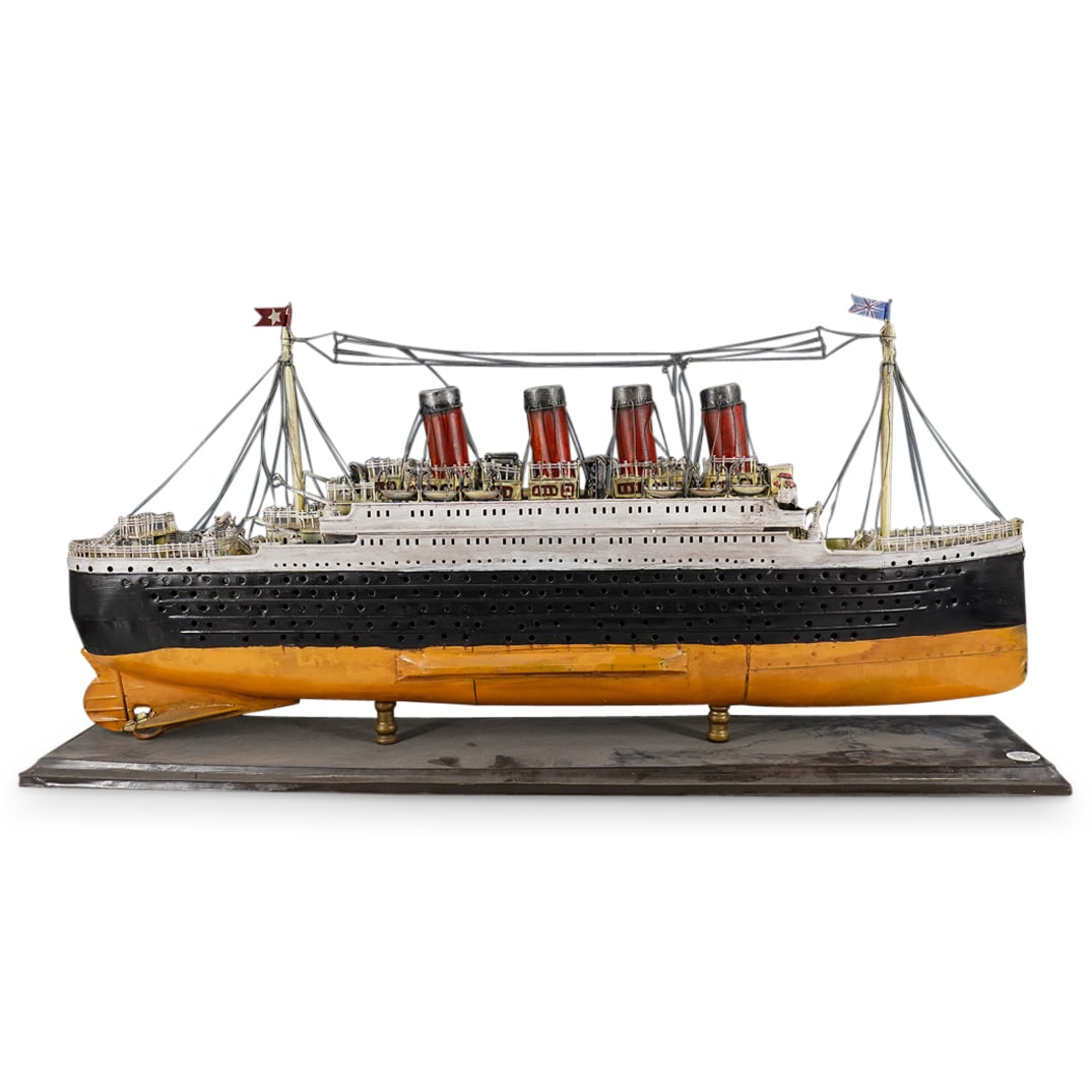 German Painted Tin White Star Line Ship Model (1 of 9)