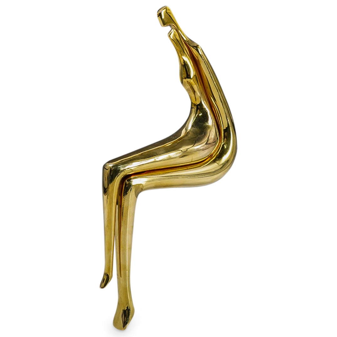 Aharon Bezalel (Afghani, 1926–2012) Seated Couple Gilt Bronzes (1 of 5)