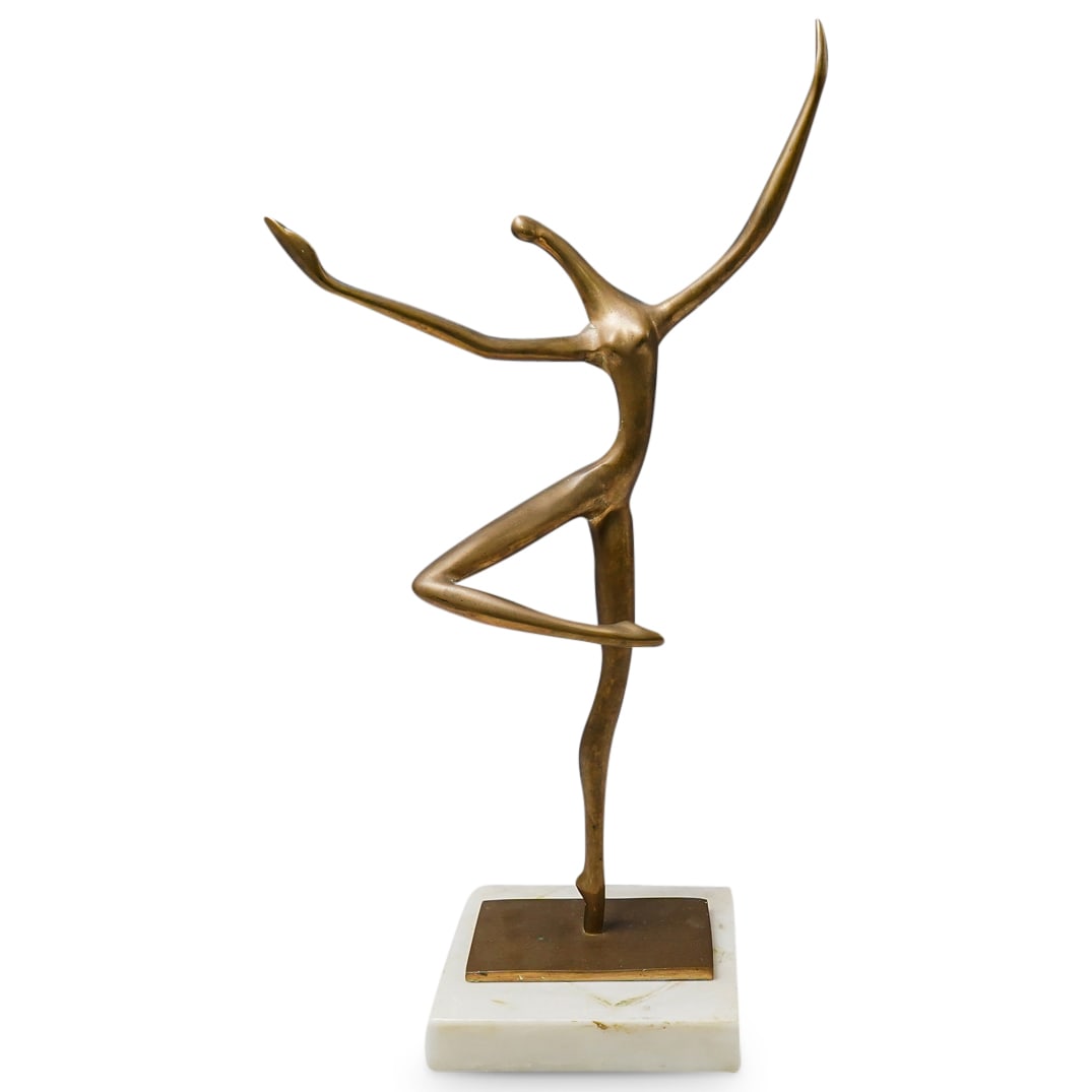 Modernist Gilt Bronze Ballerina On Marble Base (1 of 6)