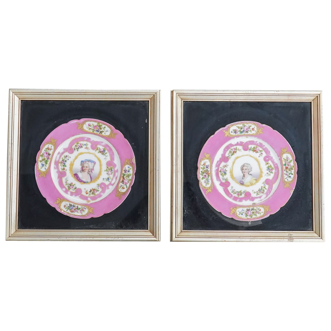 Pair Antique Sevres Style Porcelain Plates (1 of 12)