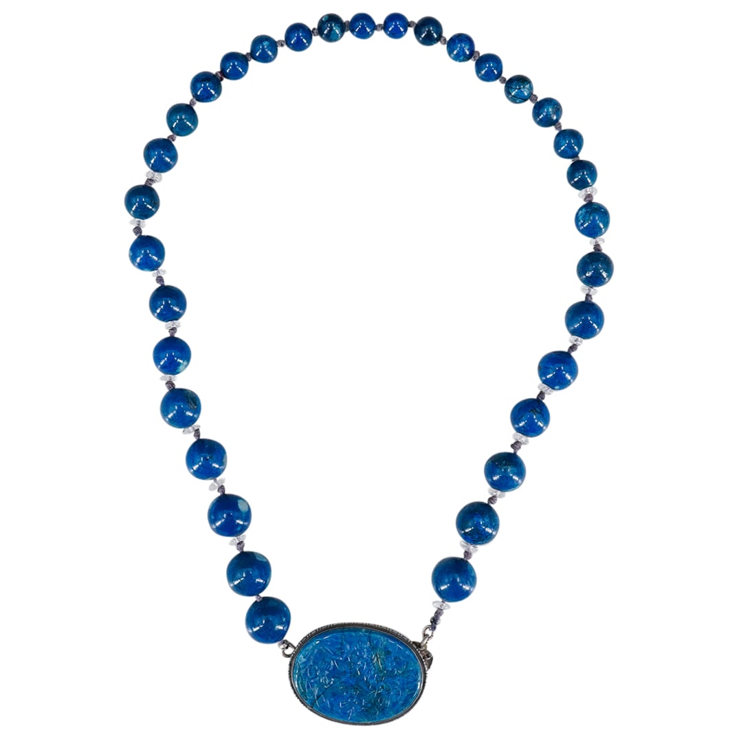 Vintage Carved Lapis Necklace (1 of 5)
