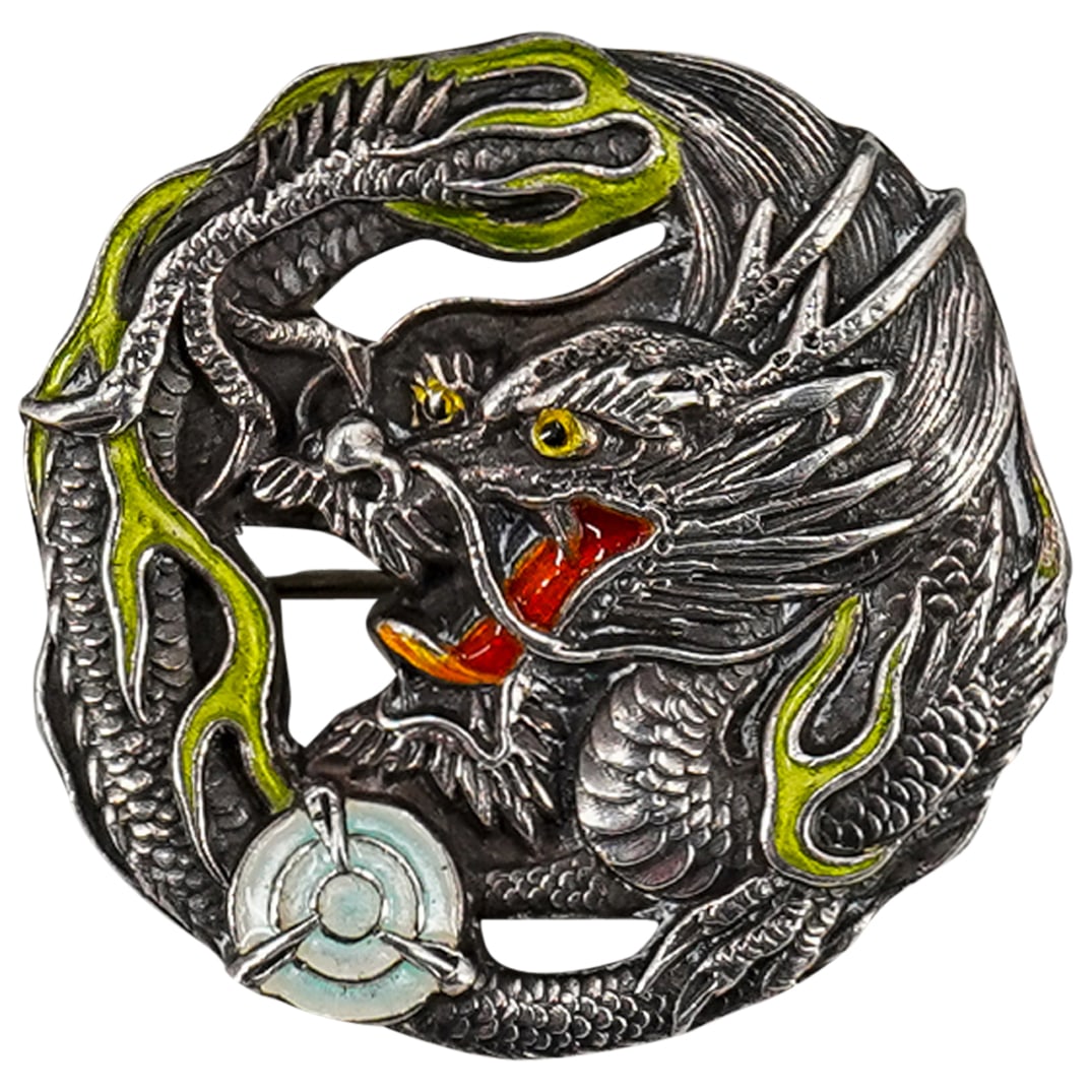 Japanese Sterling Silver and Enamel Pin (1 of 4)