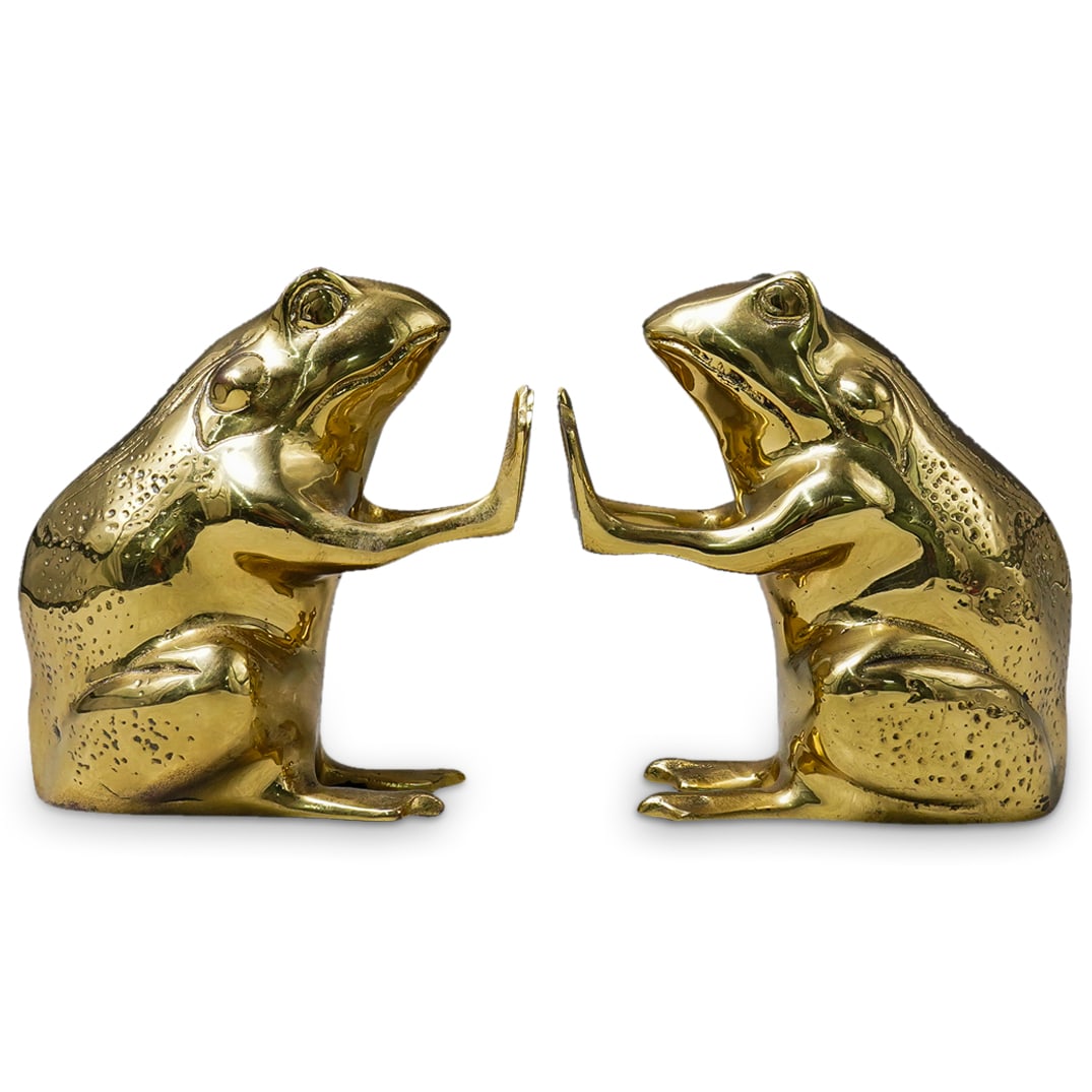Pair Of Vintage Bronze Frog Bookends (1 of 6)