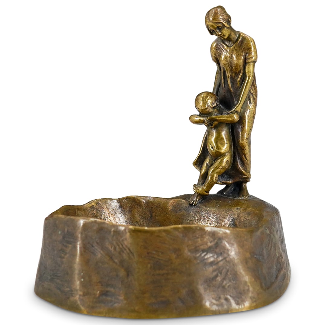Peter Tereszcuk (Austria, 1875-1963) Gilt Bronze Figural Dish (1 of 6)