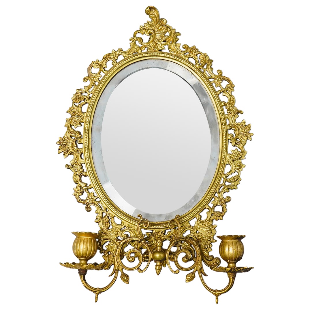 Victorian Gilt Mirror with Sconce (1 of 5)