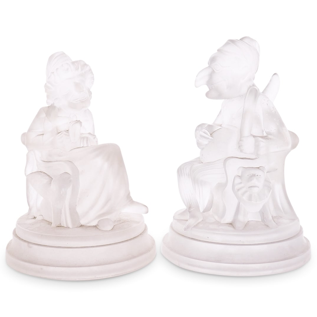 (2 Pc) Antique John Derbyshire 'Punch & Judy' Glass Paperweights (1 of 11)