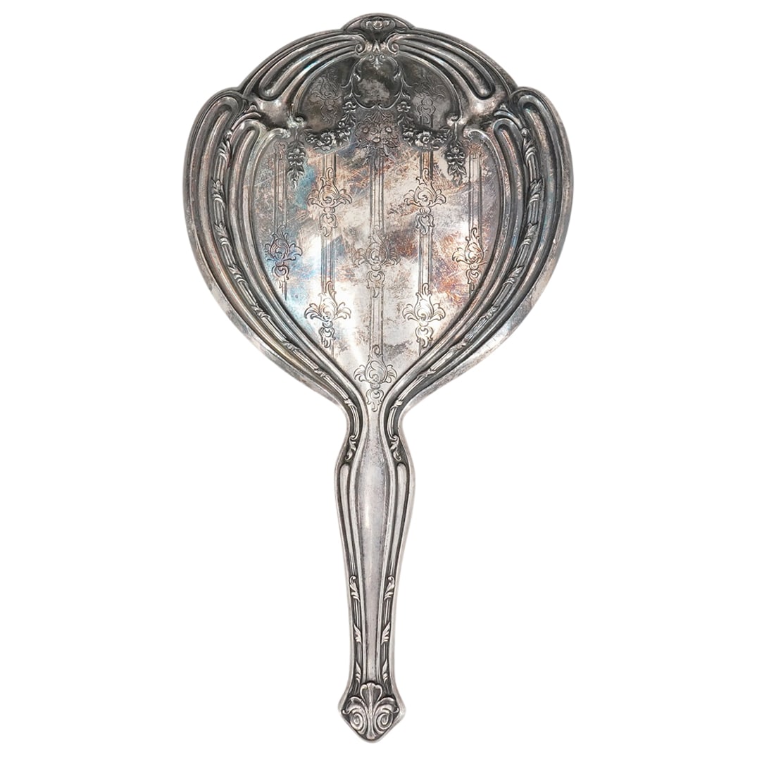 Art Nouveau Sterling Silver Hand Mirror (1 of 6)