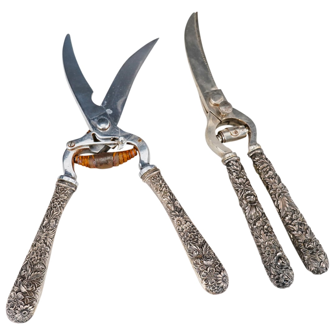 (2 Pc) S. Kirk & Sons. Sterling Silver Poultry Shears (1 of 9)
