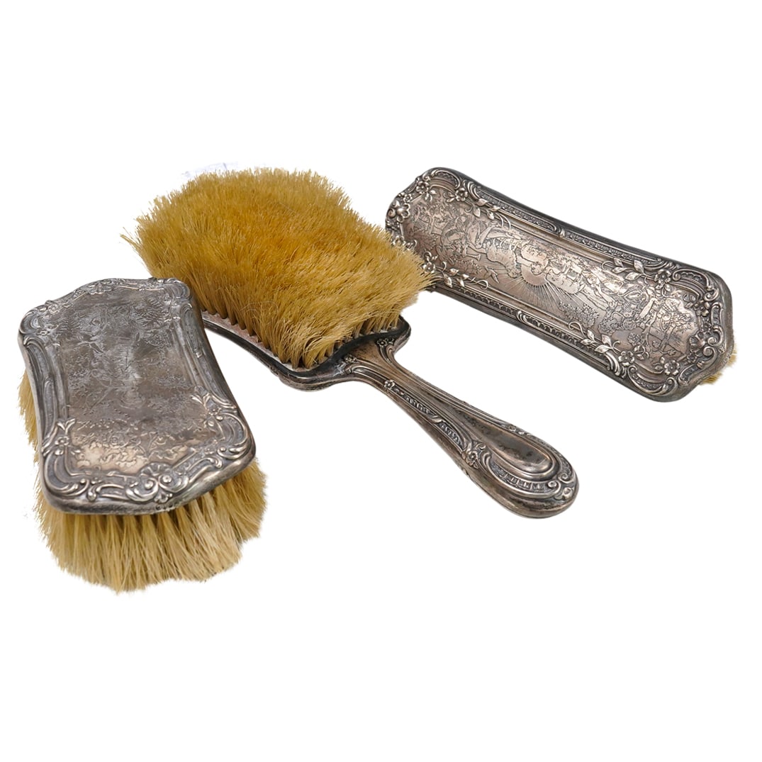 (3 Pc) Antique Gorham Sterling Silver Vanity Brushes Set (1 of 14)