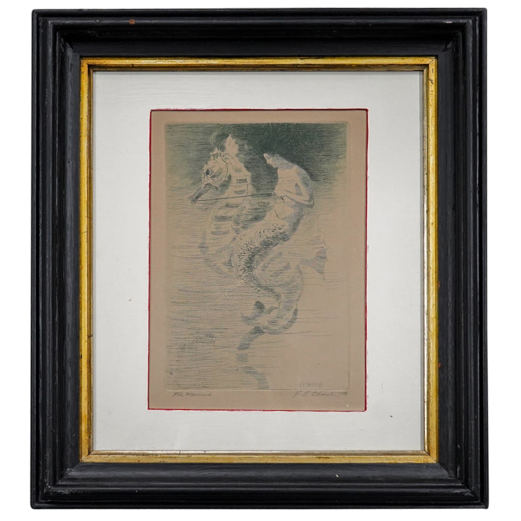 Frederick Stuart Church (American, 1842-1924) "The Mermaid" Etching (1 of 6)