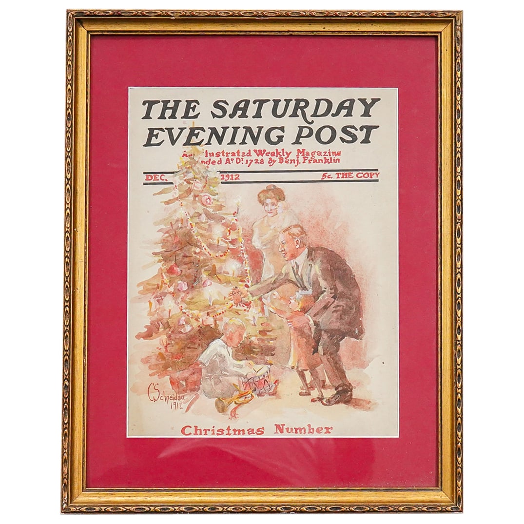 Christian Von Schneidau (1893-1976) "Saturday Evening Post" Watercolor Painting (1 of 6)