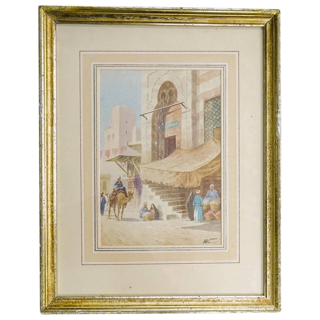 Attrib. Edwin Lord Weeks (American, 1849-1903) Orientalist Watercolor Painting (1 of 6)