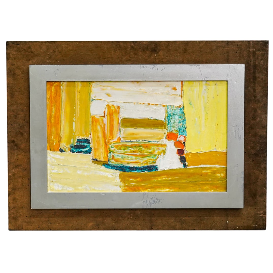 Signed Abstract Oil On Panel Painting (1 of 5)