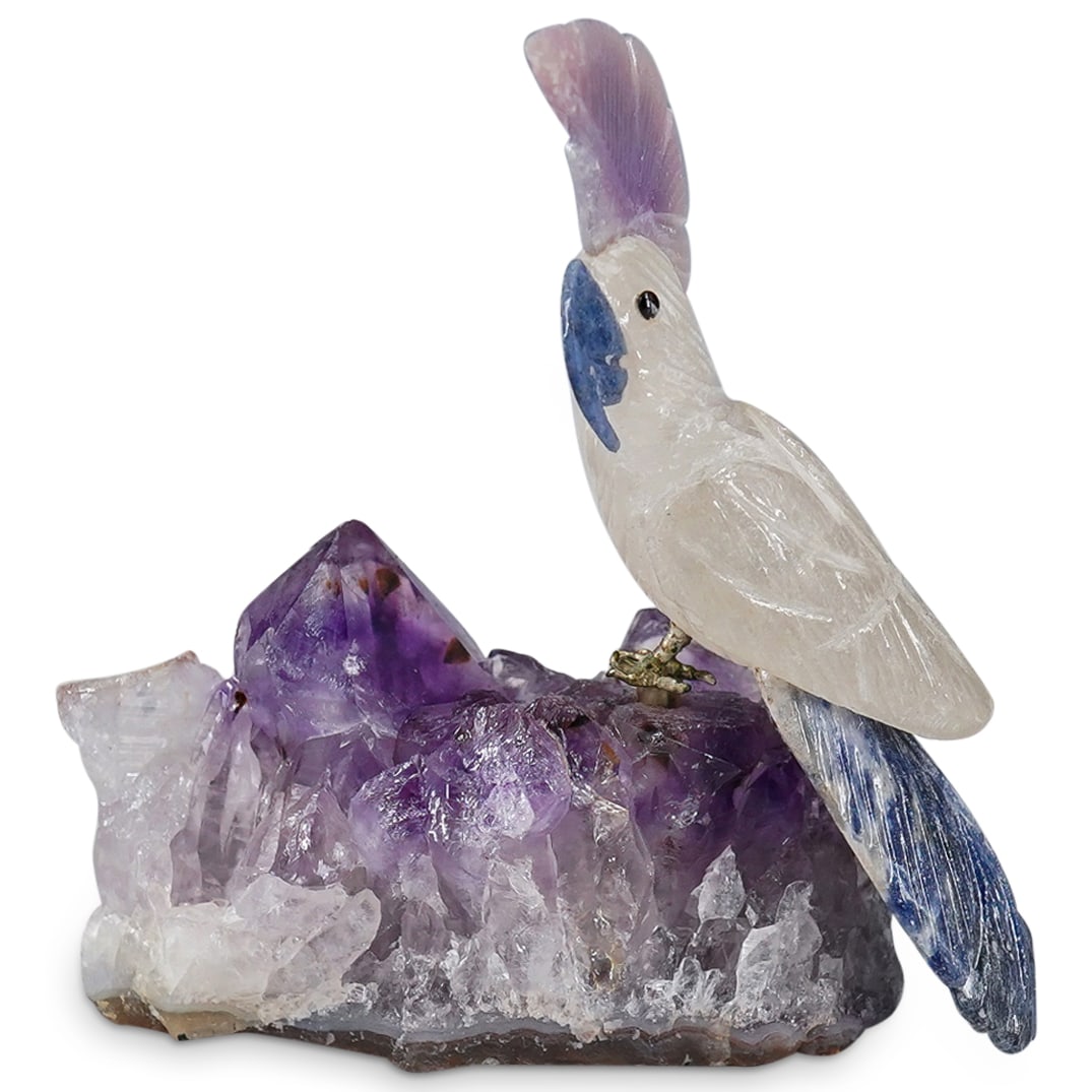 Lapidary Cockatoo On Amethyst Base (1 of 5)