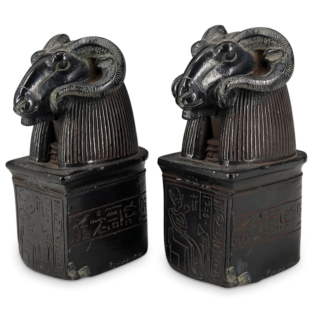 Pair Of Museum Of Modern Art Egyptian Ram Head Bookends (1 of 9)