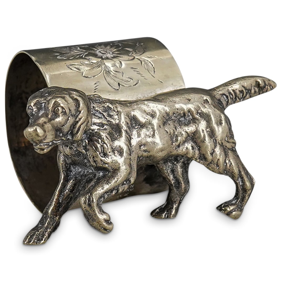 Antique Silver Plated Dog Napkin Holder (1 of 7)