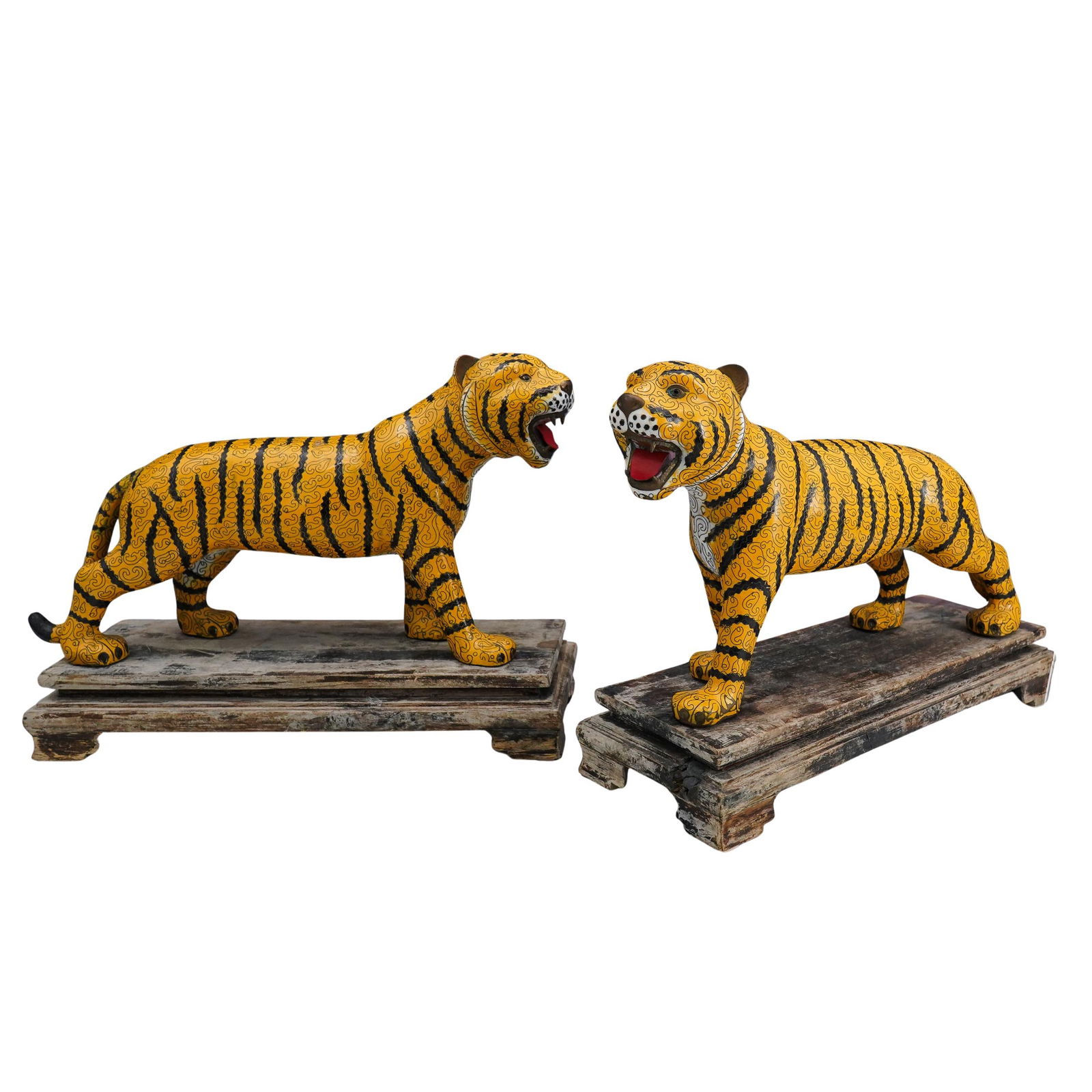 Pair Chinese Cloisonne Tigers (1 of 7)