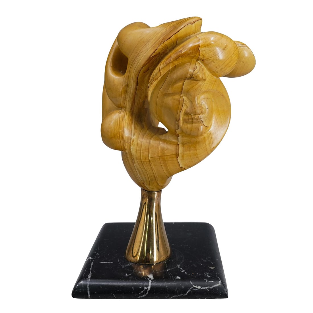 Signed Abstract Wood & Metal Sculpture (1 of 8)