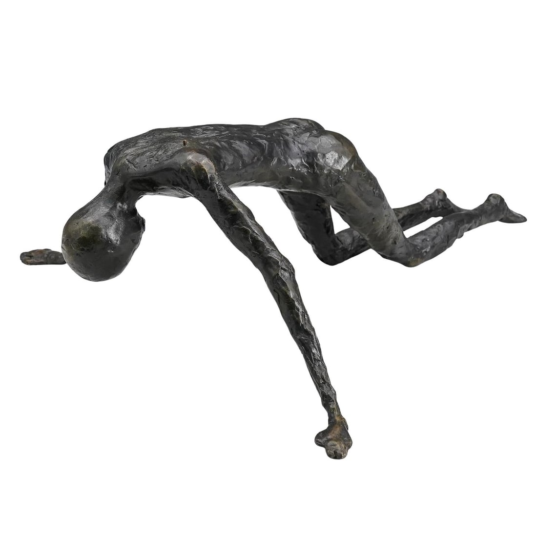 Mid Century Brutalist Prostrate Figural Bronze (1 of 8)