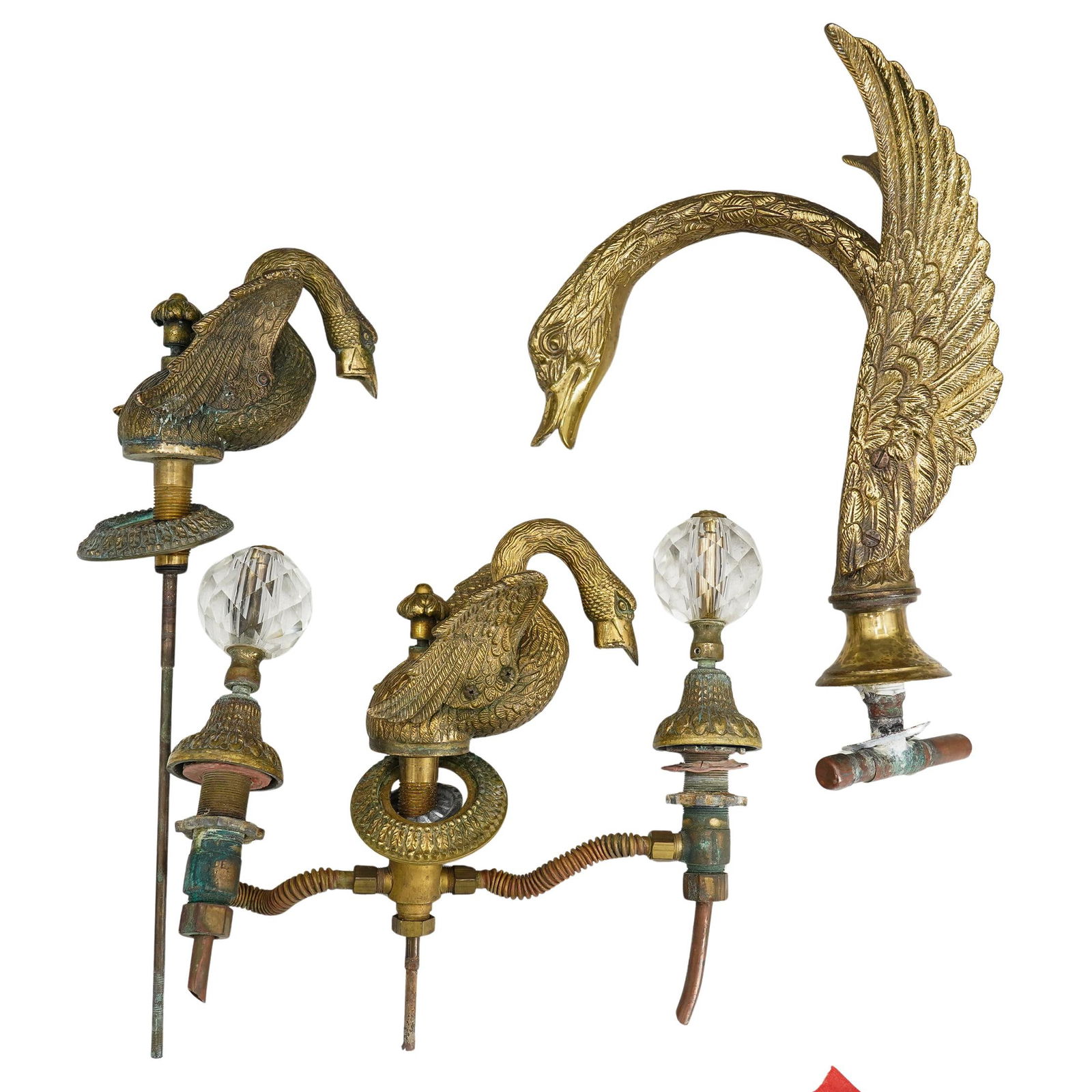 (3 Pc) Sherle Wagner Style Swan Faucets (1 of 12)