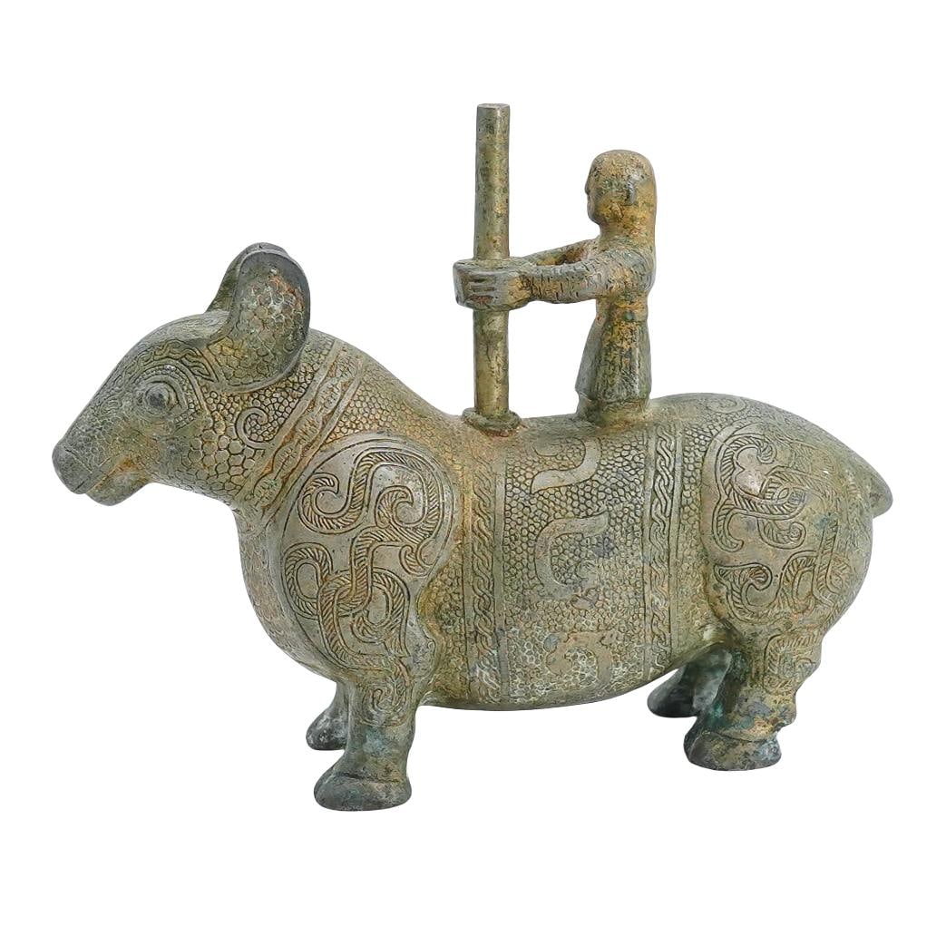 Antique Chinese Ming / Qing Dynasty Gilded Bronze Tapir (1 of 4)