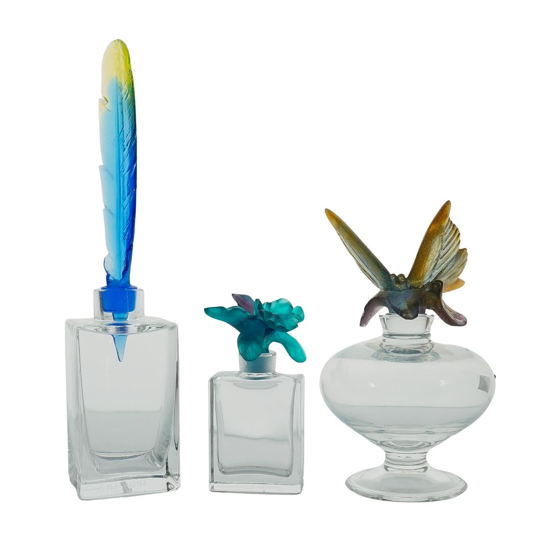 (3 Pc) Daum Crystal & Pate-De-Verre Perfume Bottles (1 of 18)