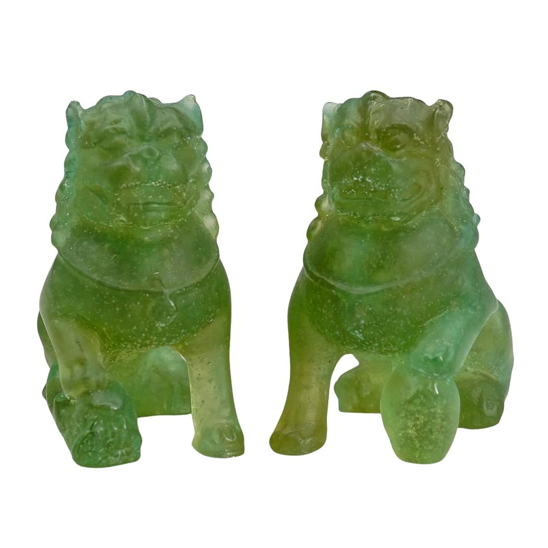 (2 Pc) Daum Pate-De-Verre 'Foo Dogs' Figurines (1 of 7)