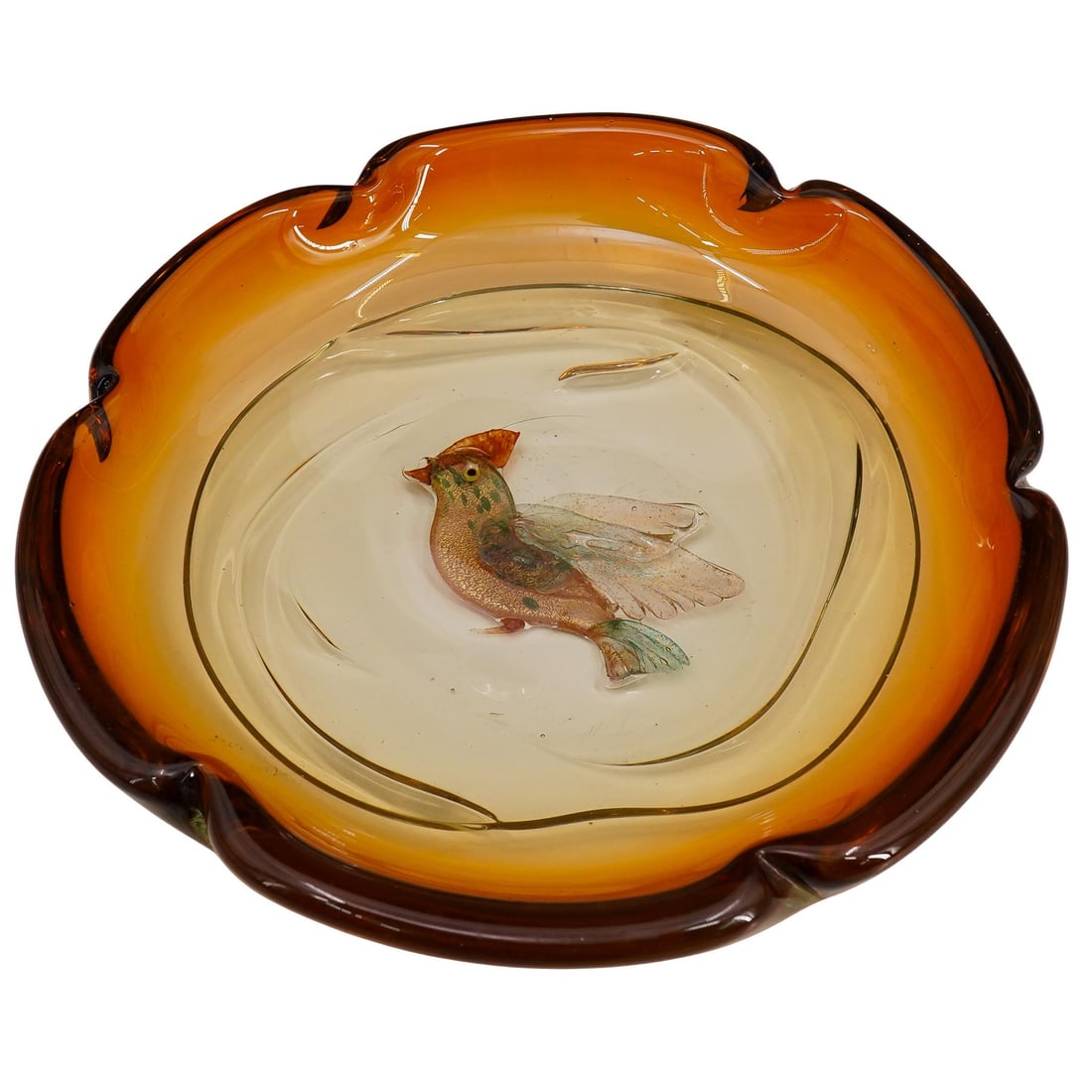 Salviati Barbini Murano Italian Art Glass Bird Dish (1 of 3)