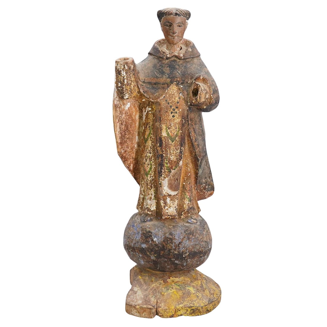 18th Century Peruvian Carved Wood Franciscan Saint Figurine (1 of 5)