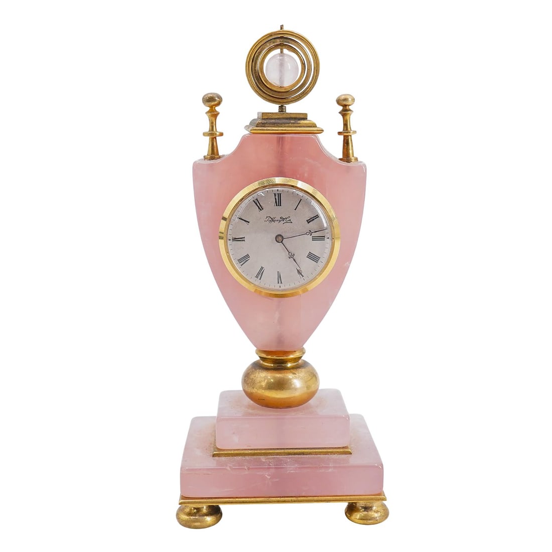 Tiffany & Co. Rose Quartz Desk Clock (1 of 7)