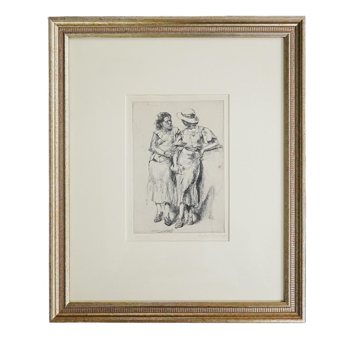 Isabel Bishop (American, 1902-1988) Framed Etching "Noon Hour" (1 of 6)