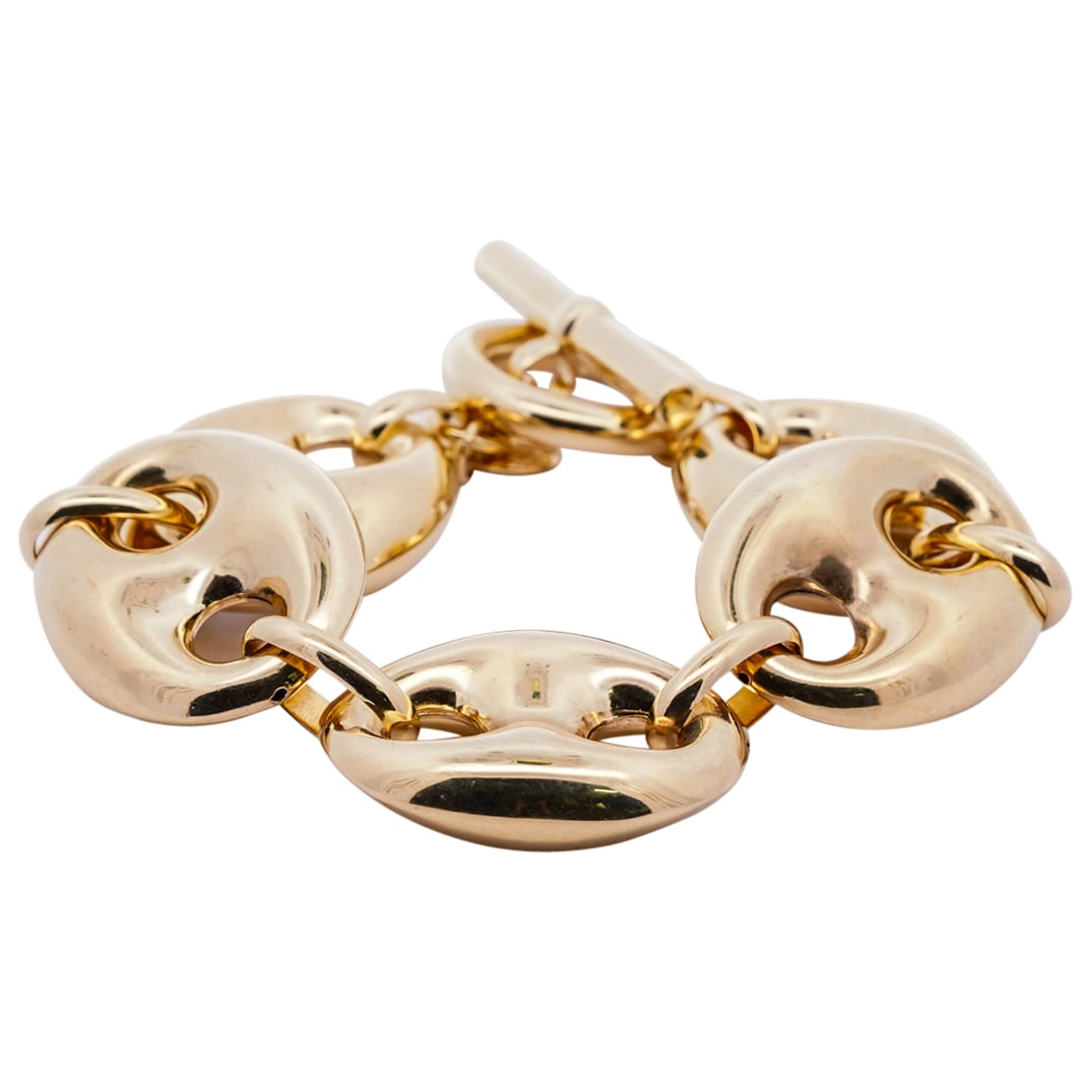 Gucci Style Italian 18k Gold Over Sterling XL Chunky Link Bracelet (1 of 6)