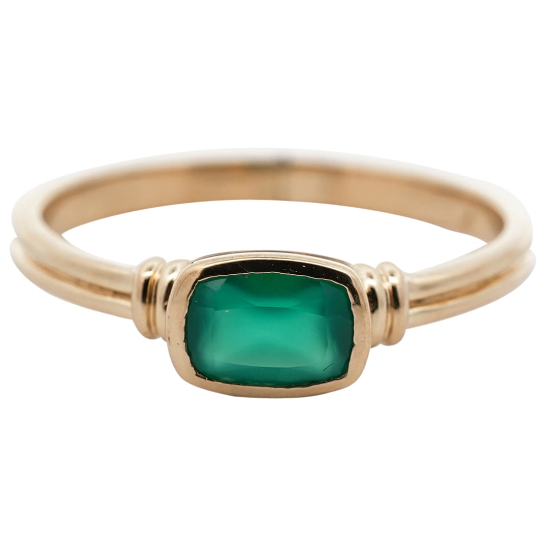 14K Gold Over Sterling Silver Green Onyx Ring (1 of 5)