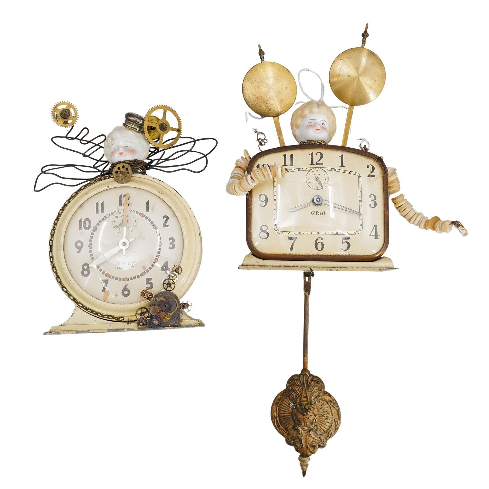 (3 Pc) Tin Lizzy Folk Art Vintage Doll Assemblage Sculptures (1 of 7)