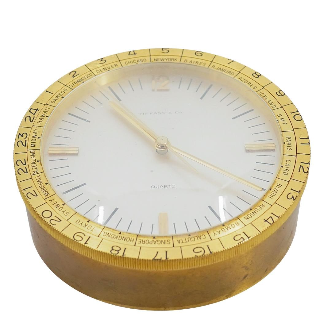 Tiffany & Co World Brass Desk Clock (1 of 5)