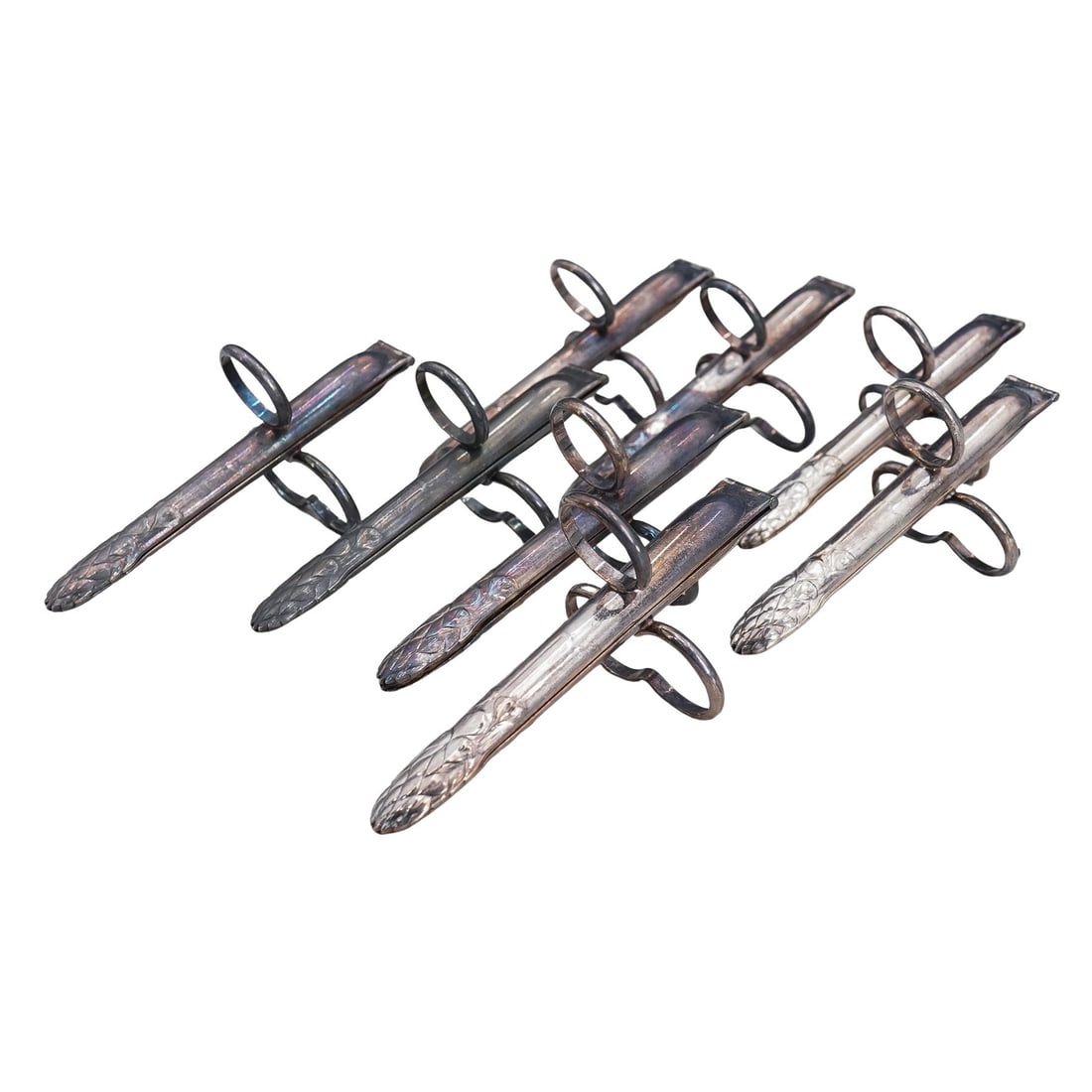 (8 Pc) Christofle Silver Plated Asparagus Tongs (1 of 9)