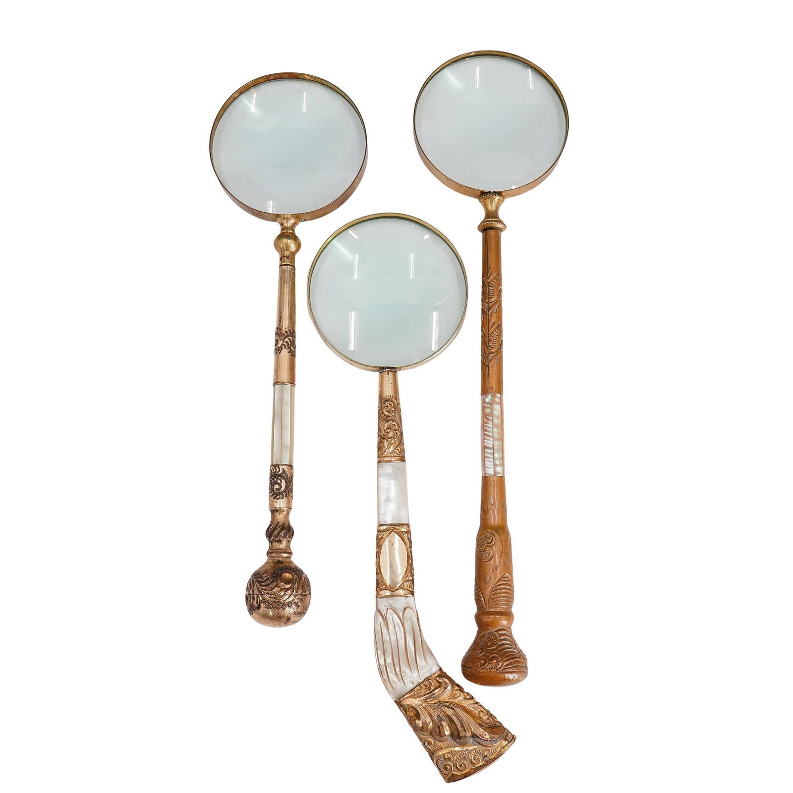 (3 Pc) Vintage Gold and MOP Magnifying Glasses (1 of 11)