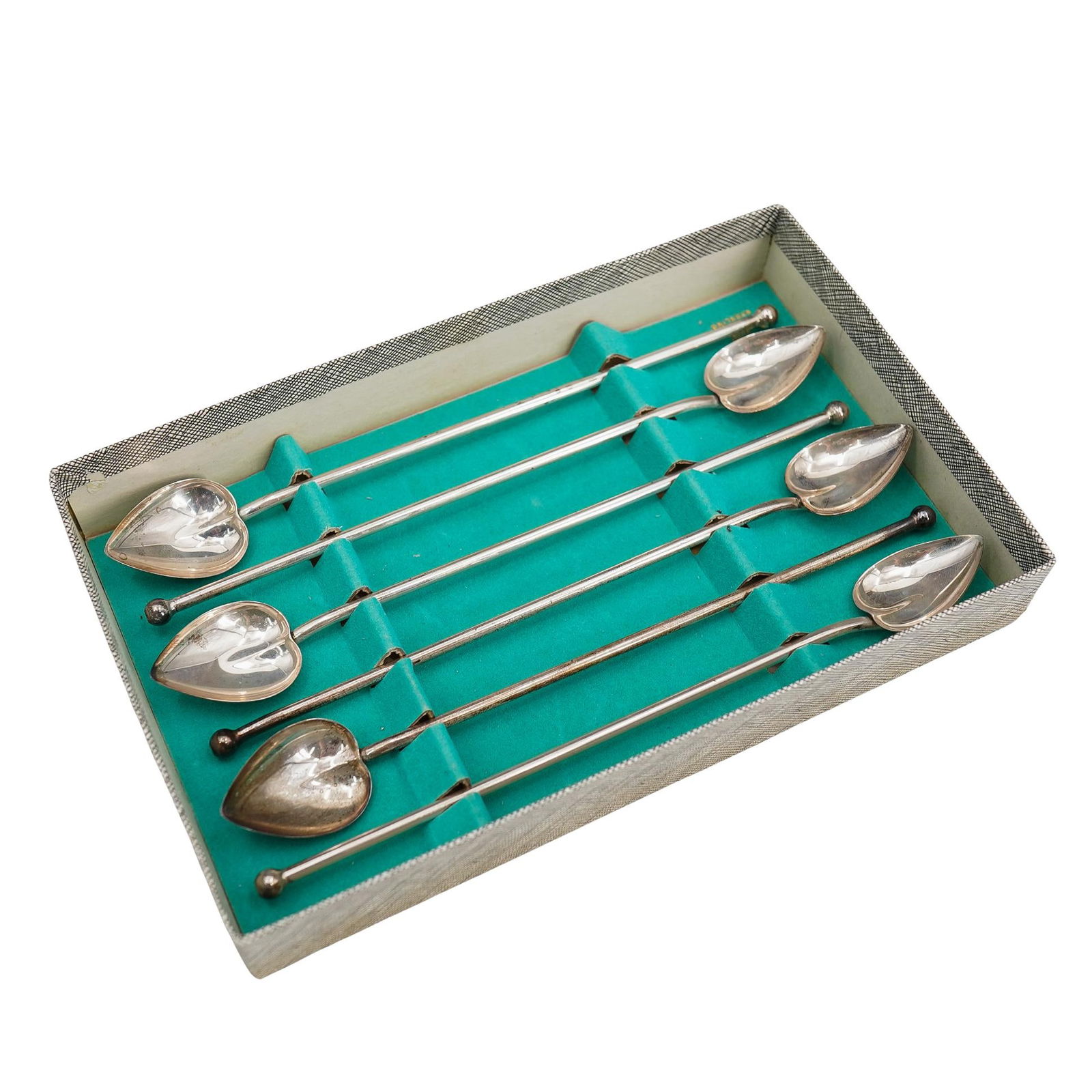(6 Pc) Web Sterling Silver Iced Tea Straws (1 of 8)