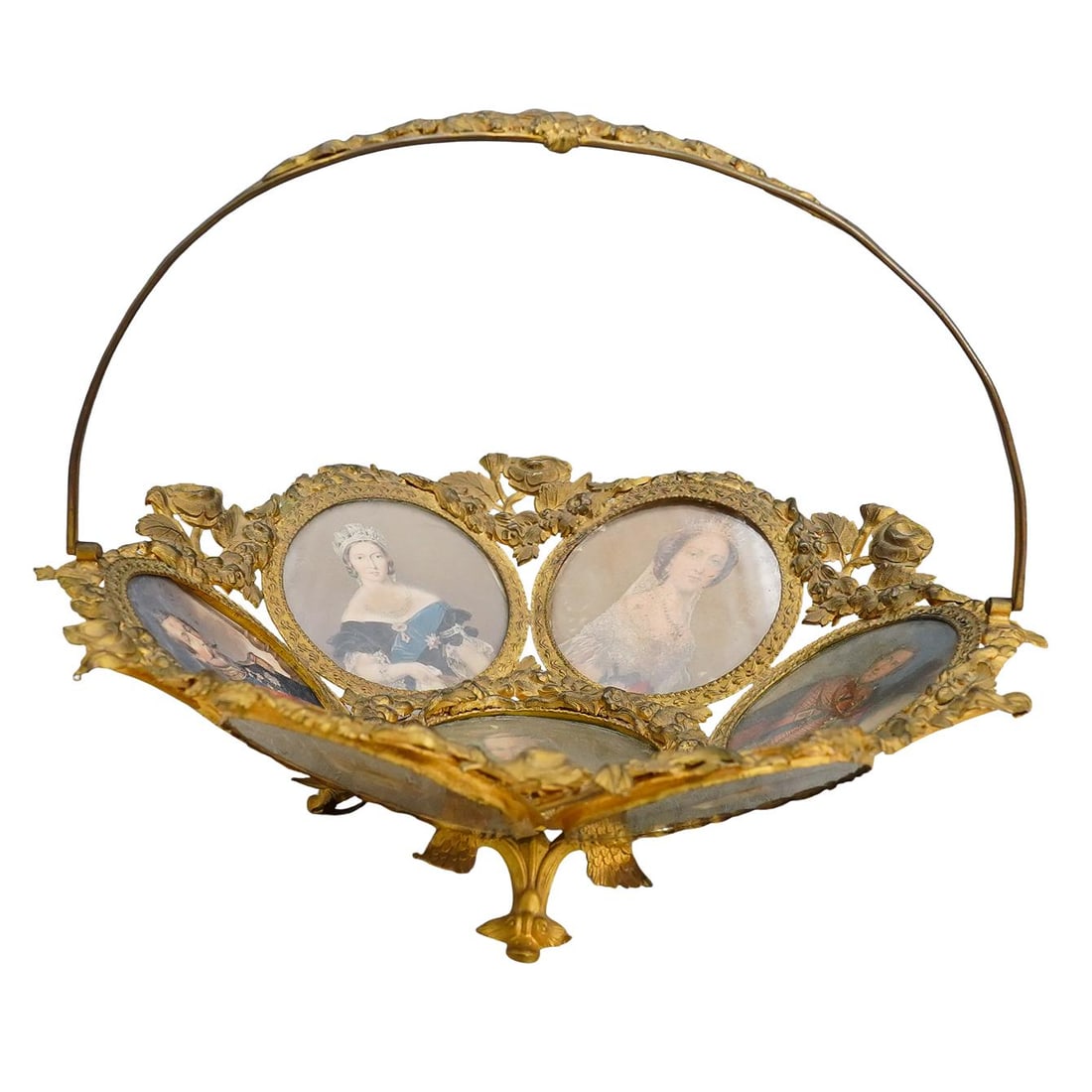 Antique Brass Portrait Basket (1 of 8)