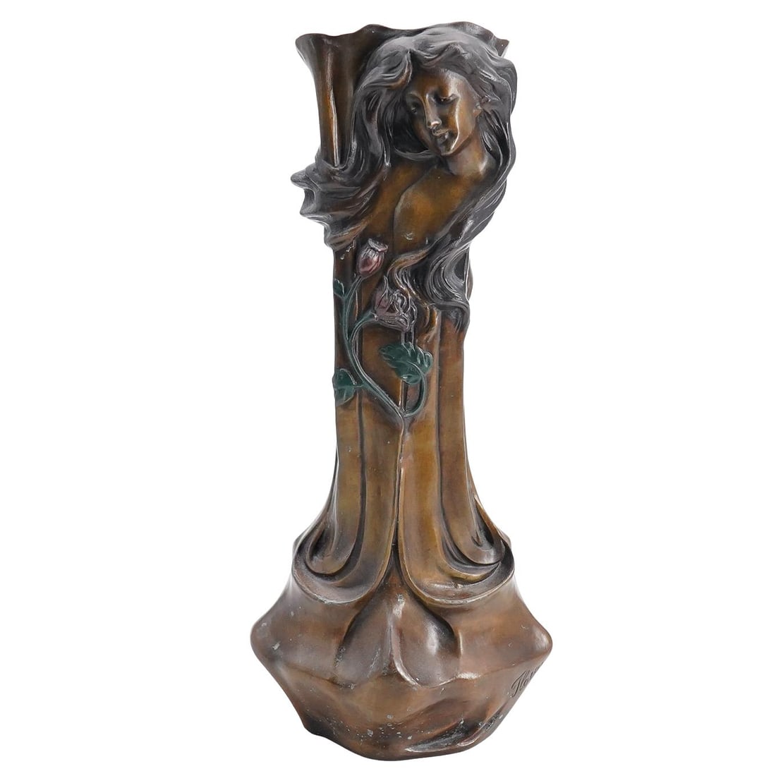 Art Nouveau Patinated Bronze Vase (1 of 6)