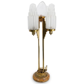 Art Deco French Gilt Bronze Table Lamp