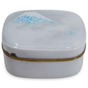 Antique Japanese Musen Enamel Mount Fuji Box