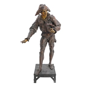 Emile L. Picault (French, 1833) "Troubadour" Bronze Sculpture