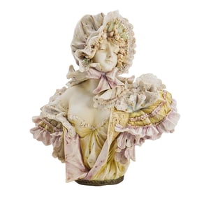 Eduard Stellmacher Porcelain Female Bust