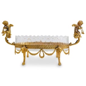 Prob. Baccarat Glass & Gilt Metal Centerpiece